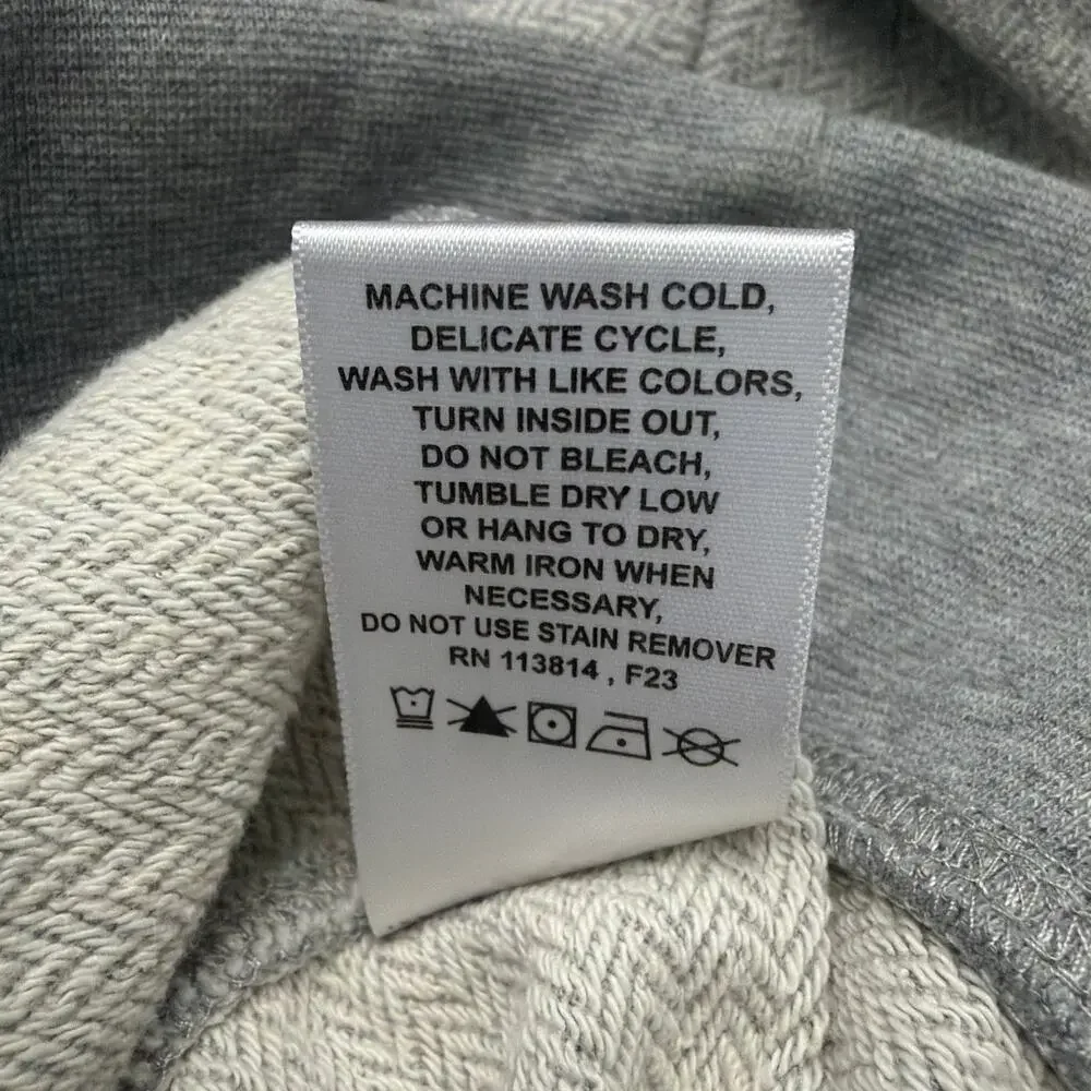 Billy Reid Sweatshirt Men’s XL Pullover Gray Herringbone 1/4 Zip Long Sleeve